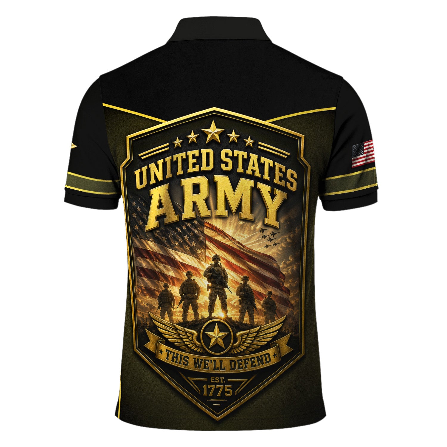 Personalized US Army Soldier 3D All-Over Print Polo Shirt