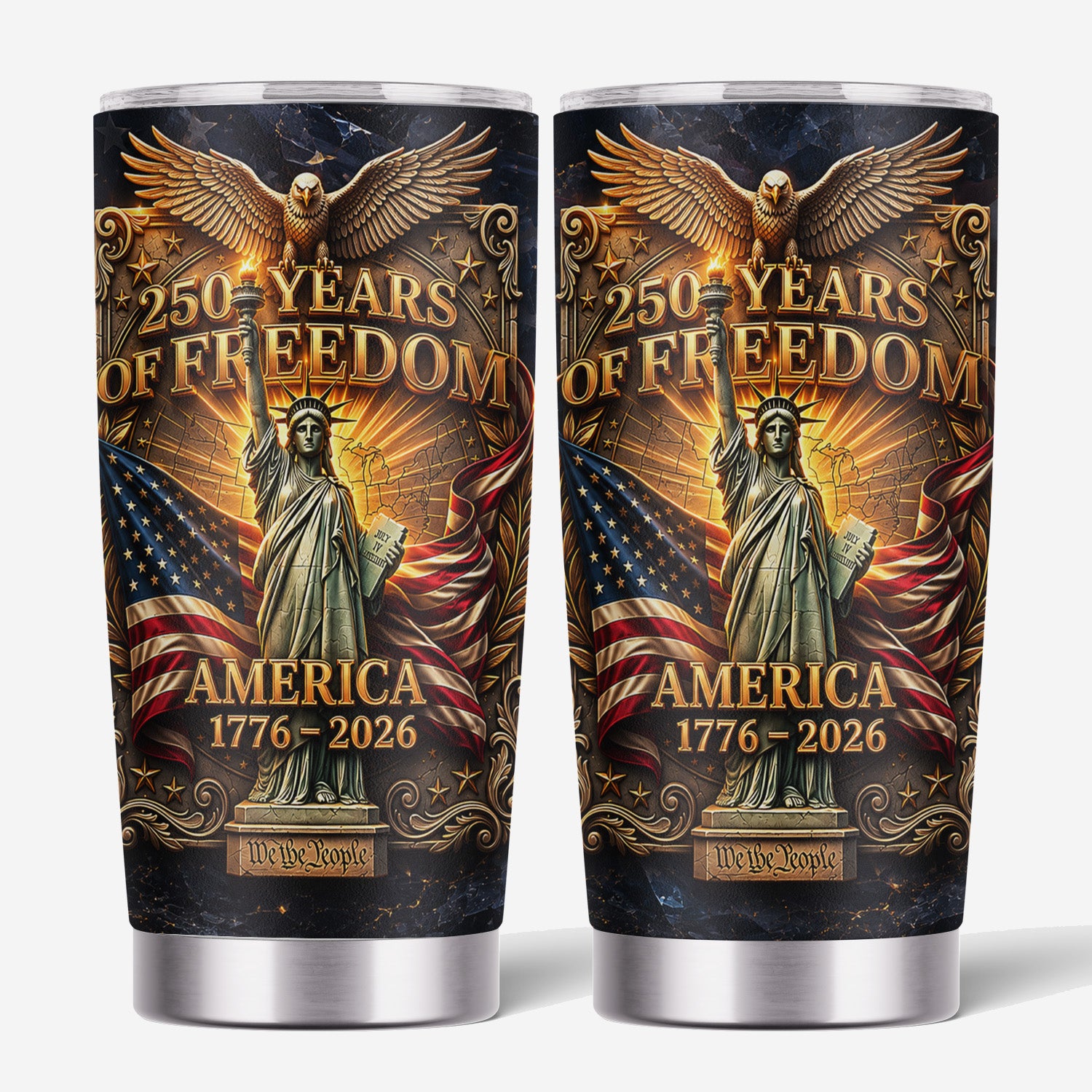 America 250th Anniversary Liberty Flag 20oz Tumbler