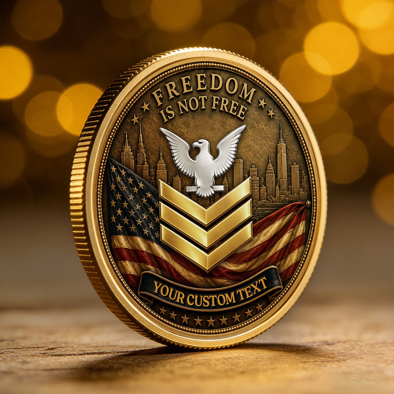 US Navy Custom Text 3D Challenge Coin Gift