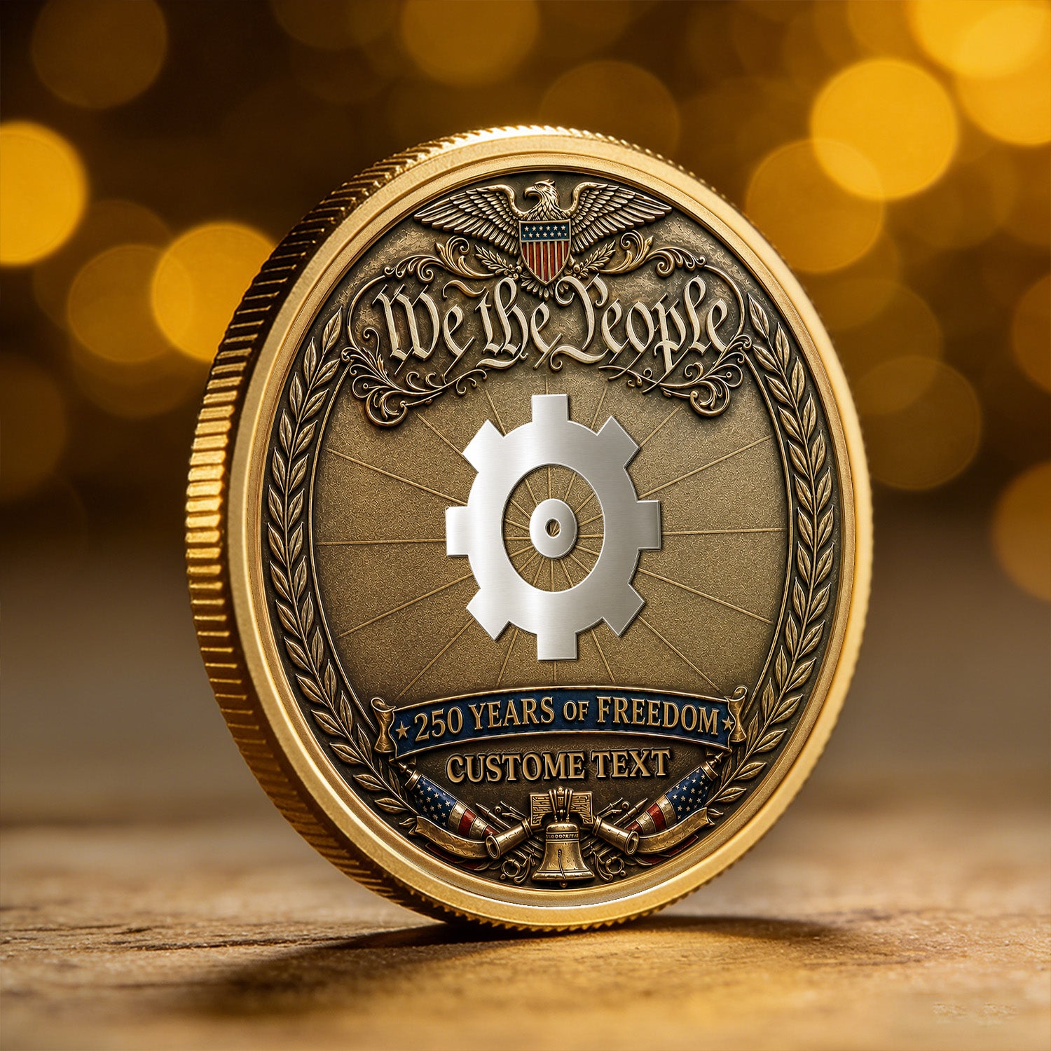 We The People Custom Rank Navy 3D Challenge Coin Gift