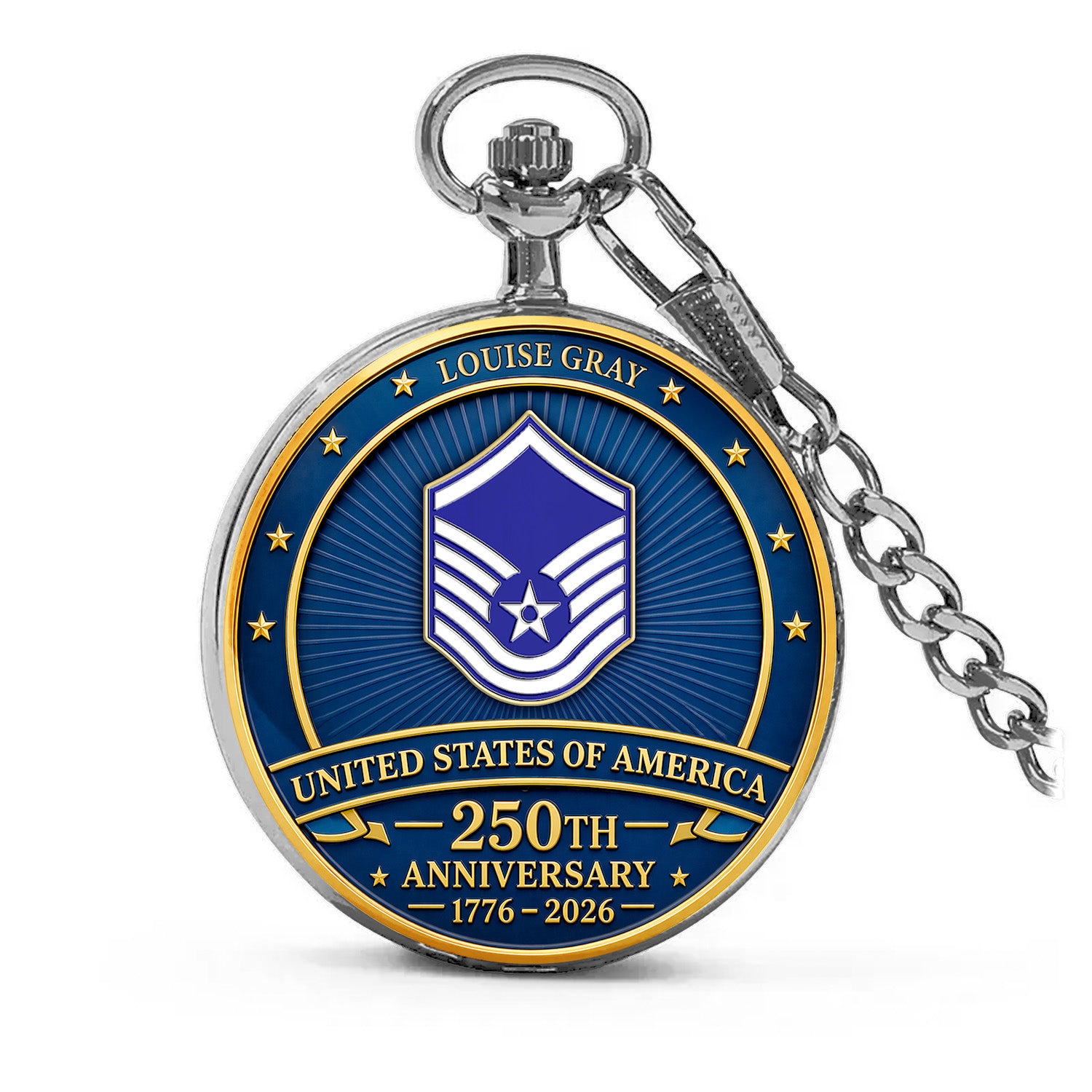 Personalized US Air Force Service Pocket Watch Gift