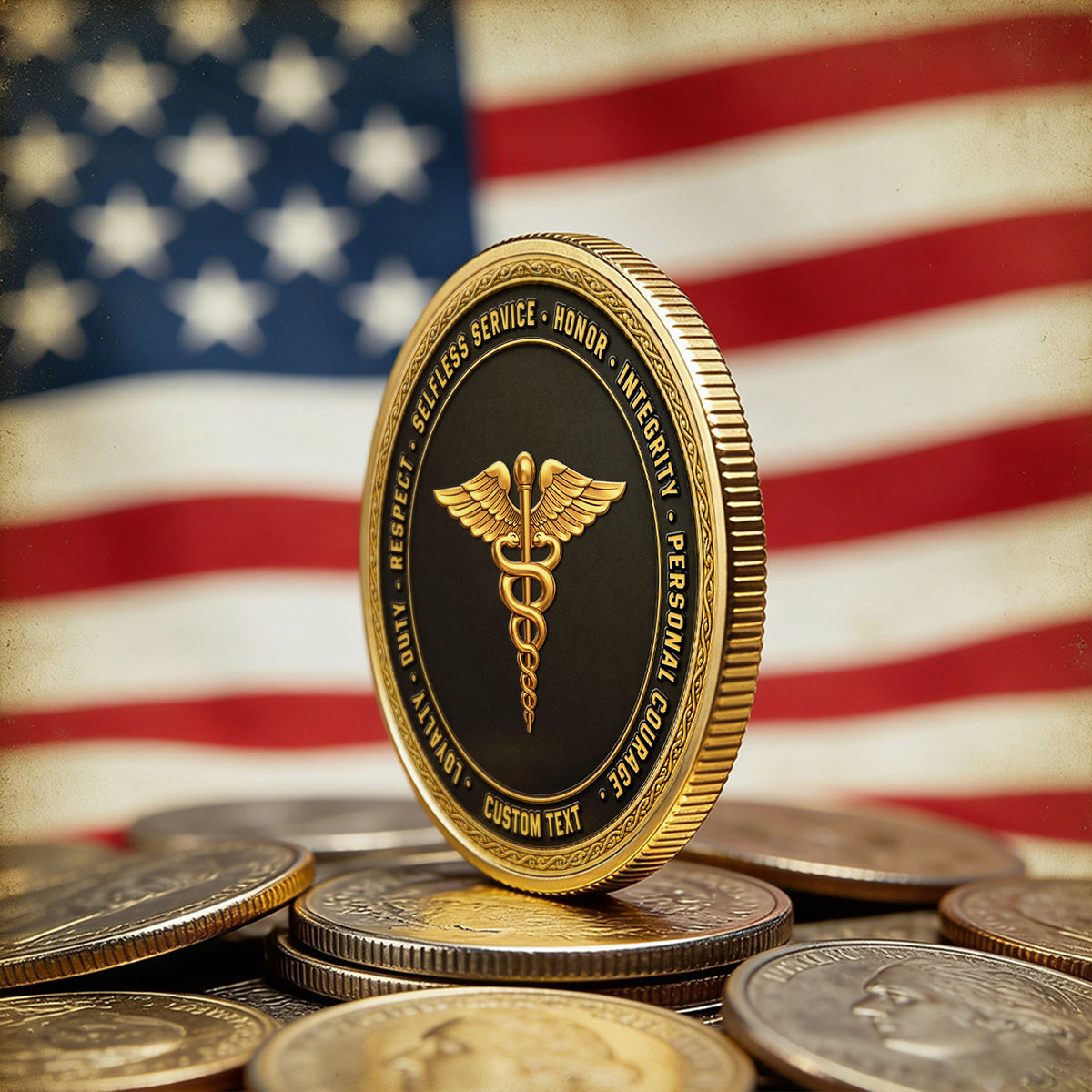 Personalized Army Promotion 3D Challenge Coin With Custom Text