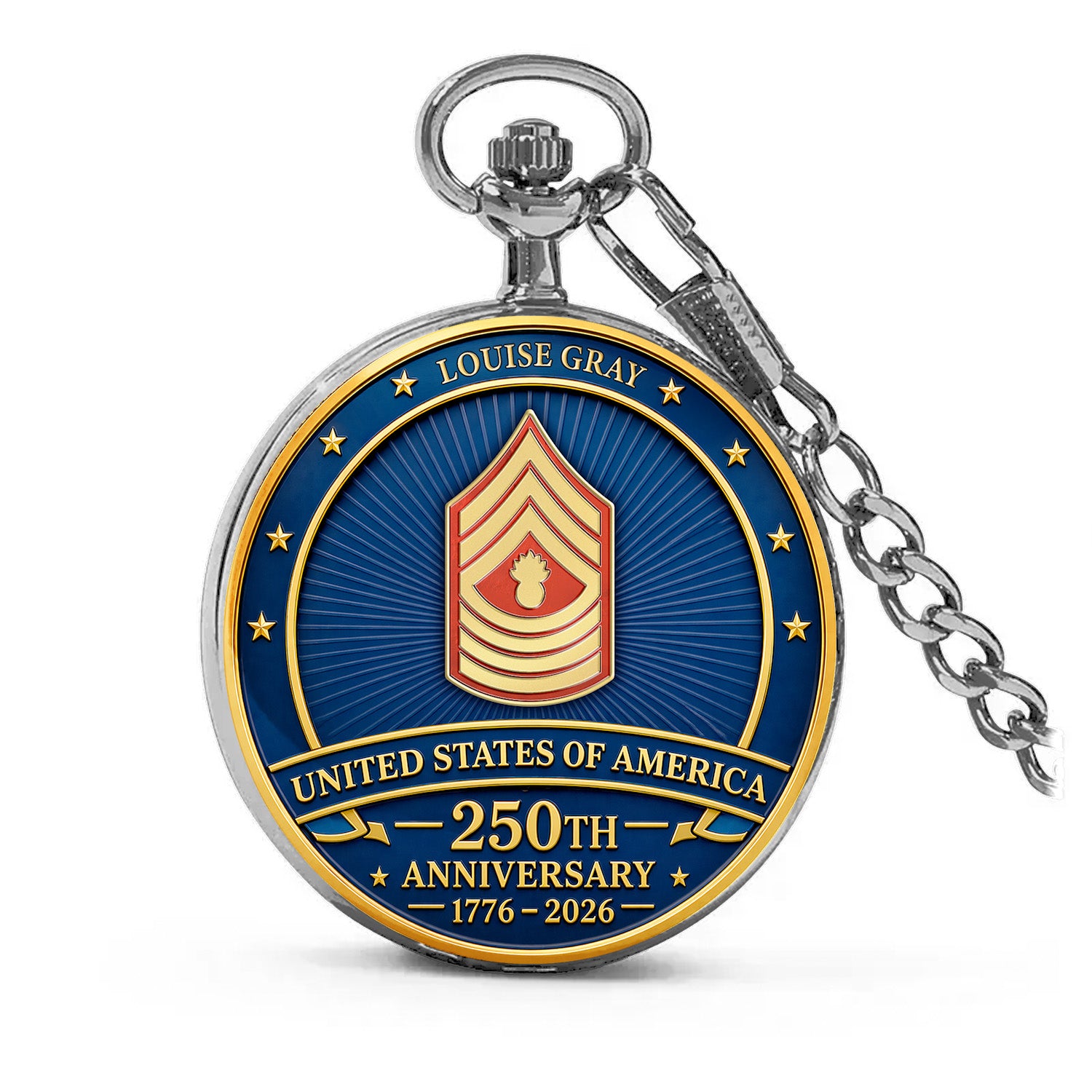 Personalized USMC Service Pocket Watch Veteran Gift