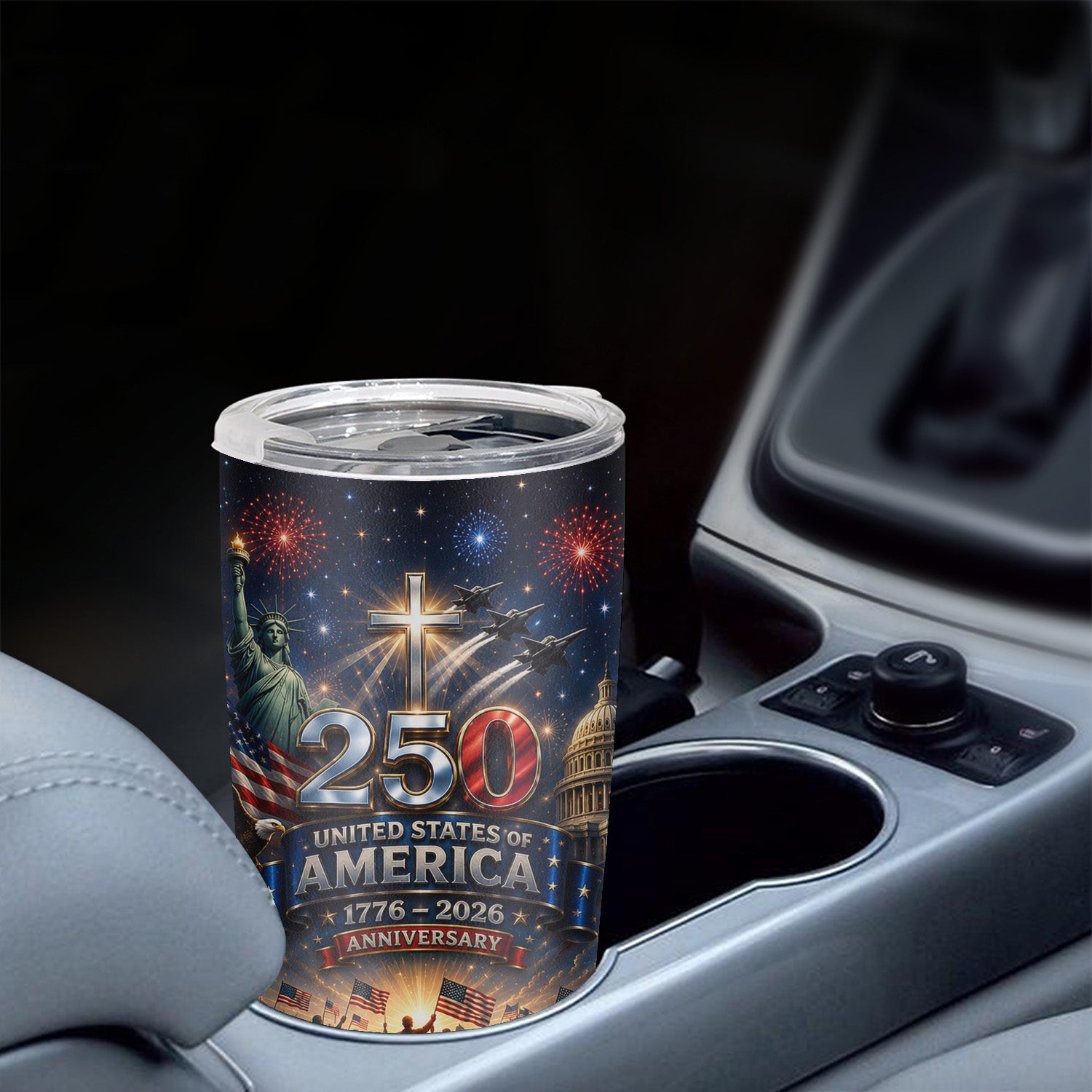 Christian USA 250 Anniversary Eagle Cross 20oz Tumbler
