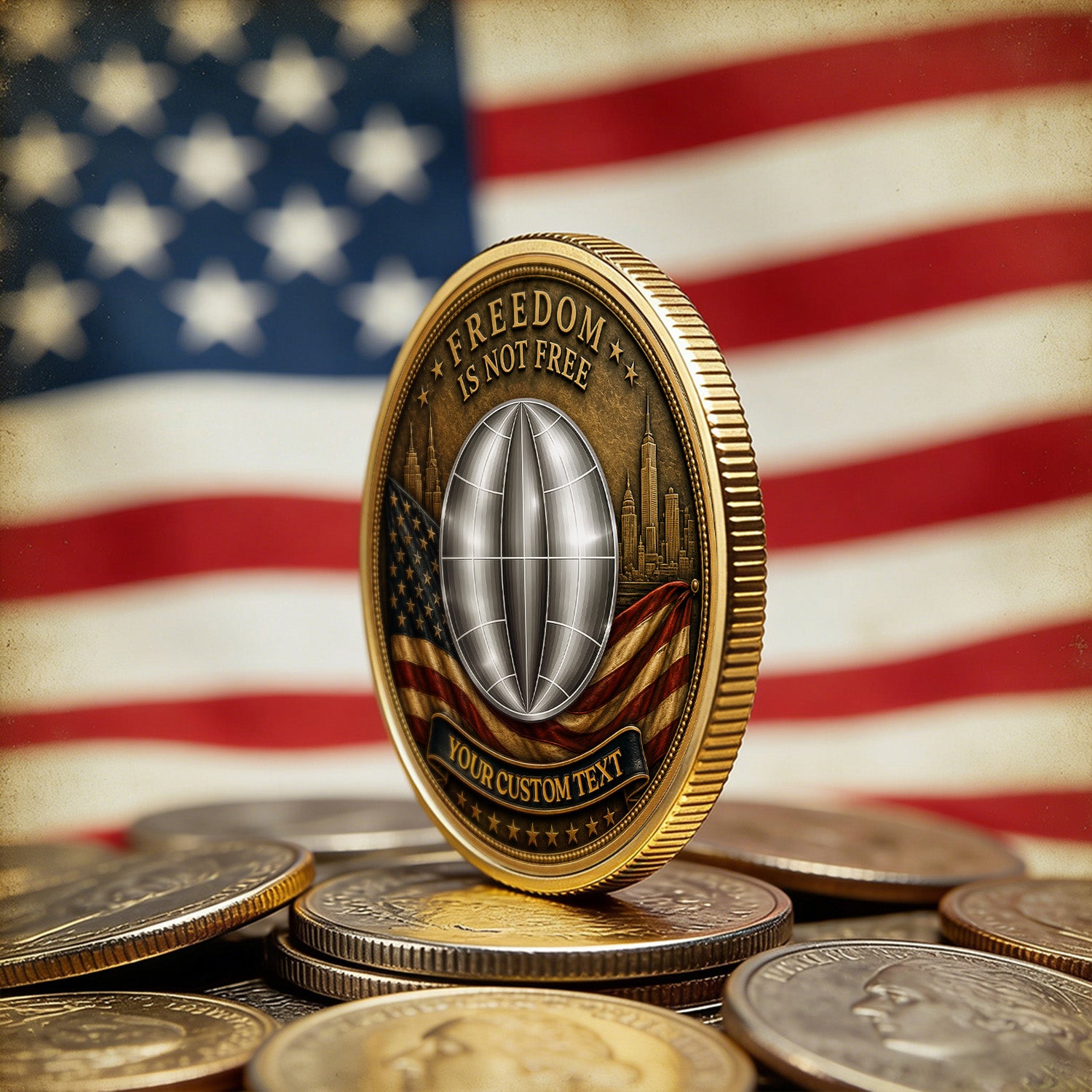 US Navy Custom Text 3D Challenge Coin Gift