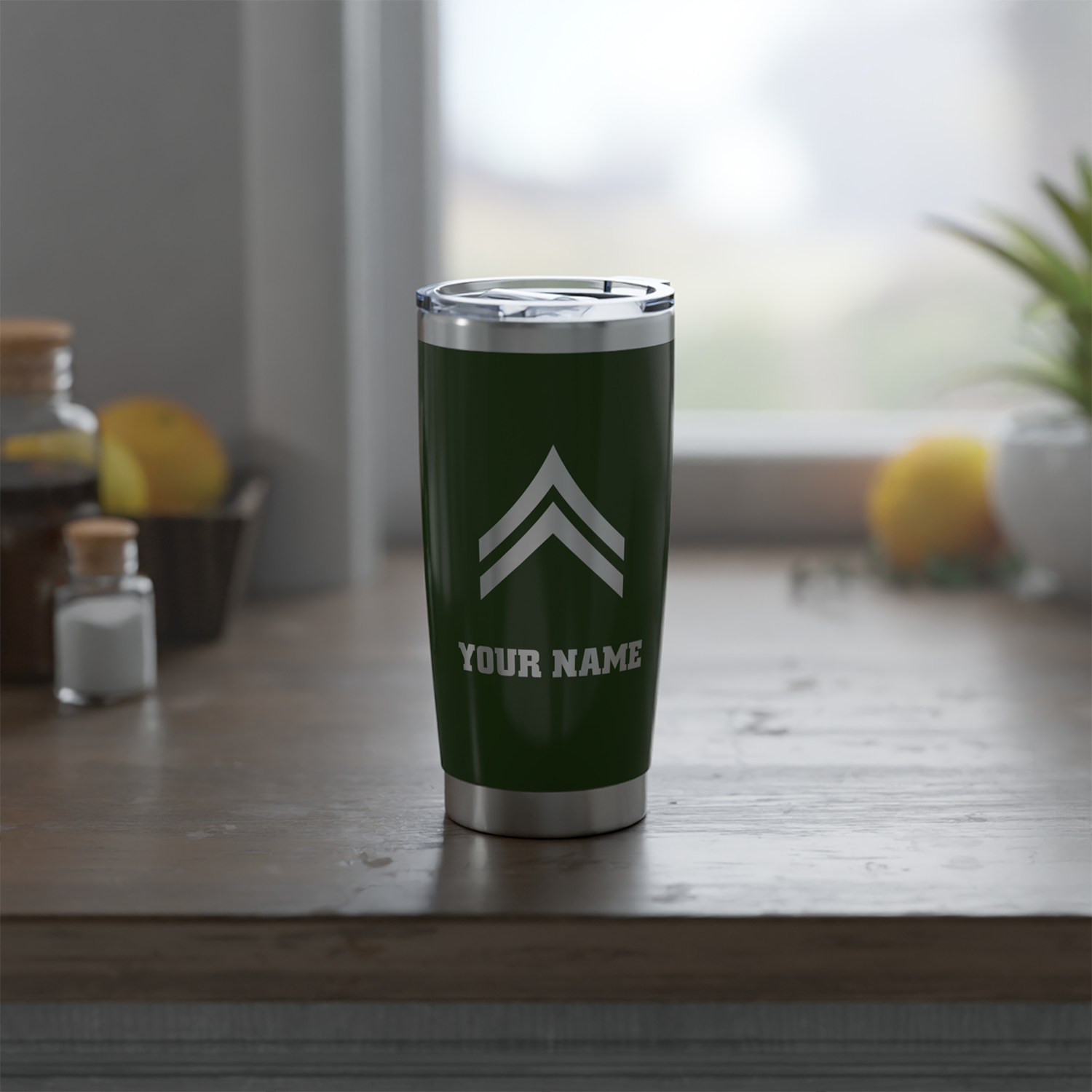 Custom US Military Ranks/Insignia And Text Vagabond 20oz Tumbler