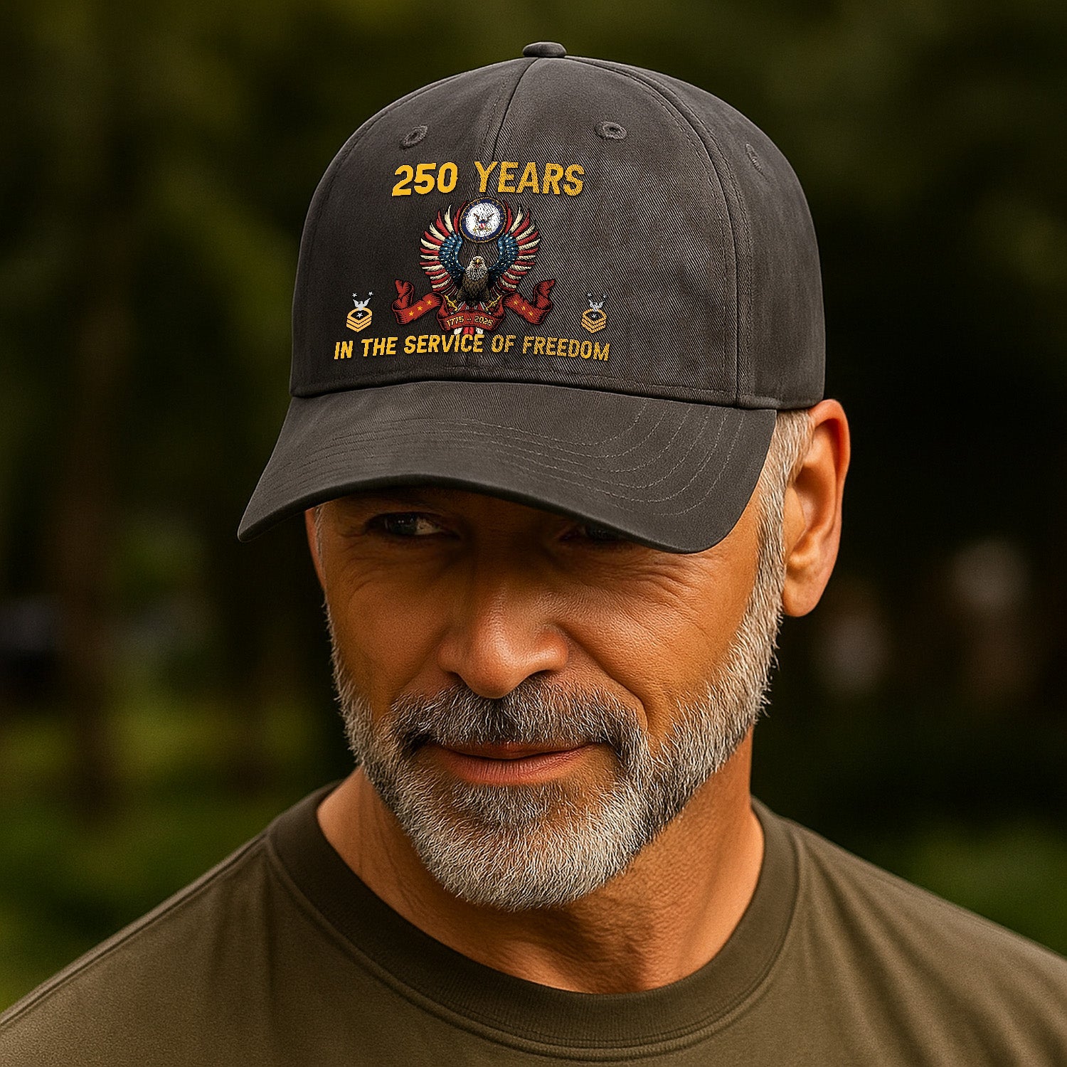Custom Ranks US Navy Premium Washed Denim Cap DC024