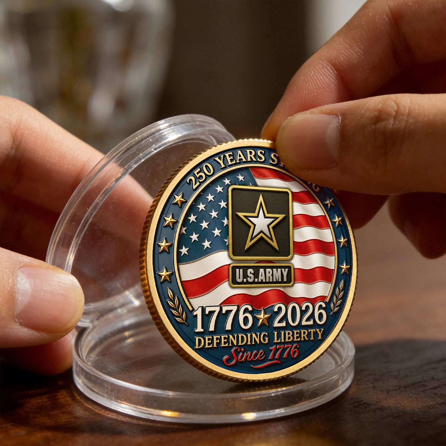 Custom U.S. Army  Veteran Coin with Photo – Personalized Military Keepsake