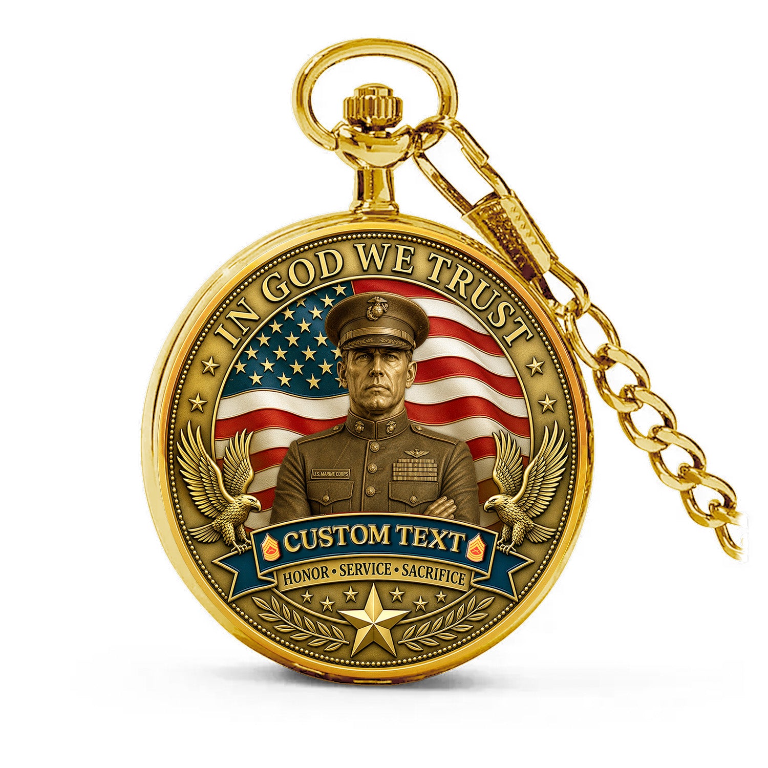 Marine Veteran Gift Custom Pocket Watch 250 Years