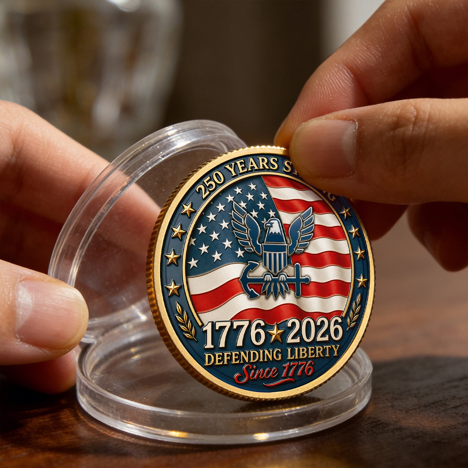 Custom U.S. Navy Veteran Coin with Photo – Personalized Military Keepsake