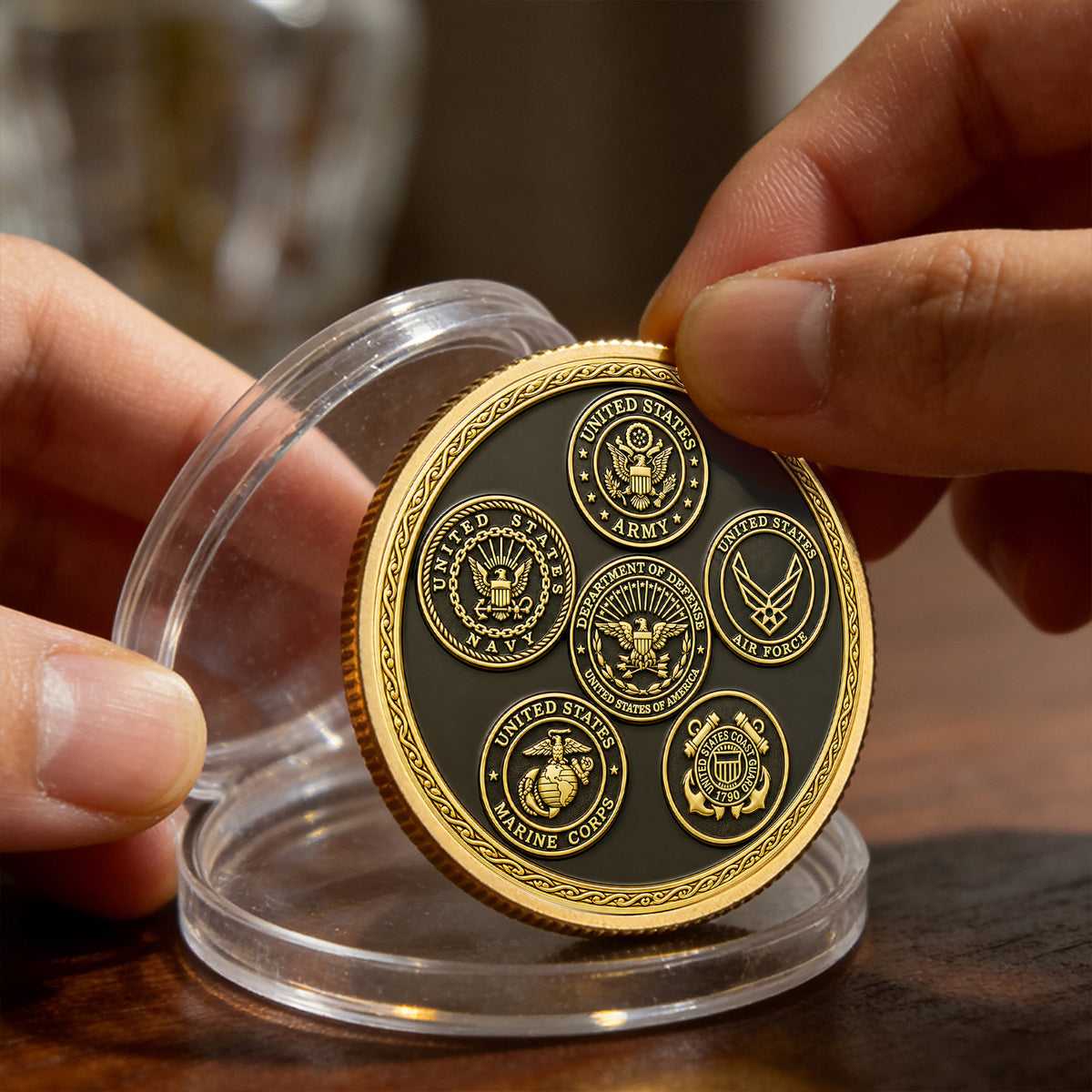 Personalized Army Promotion 3D Challenge Coin With Custom Text