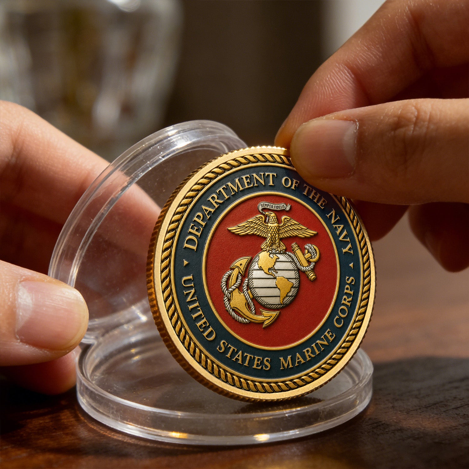 Personalized U.S. MARlNES Rank Challenge Coin – Custom Veteran Tribute