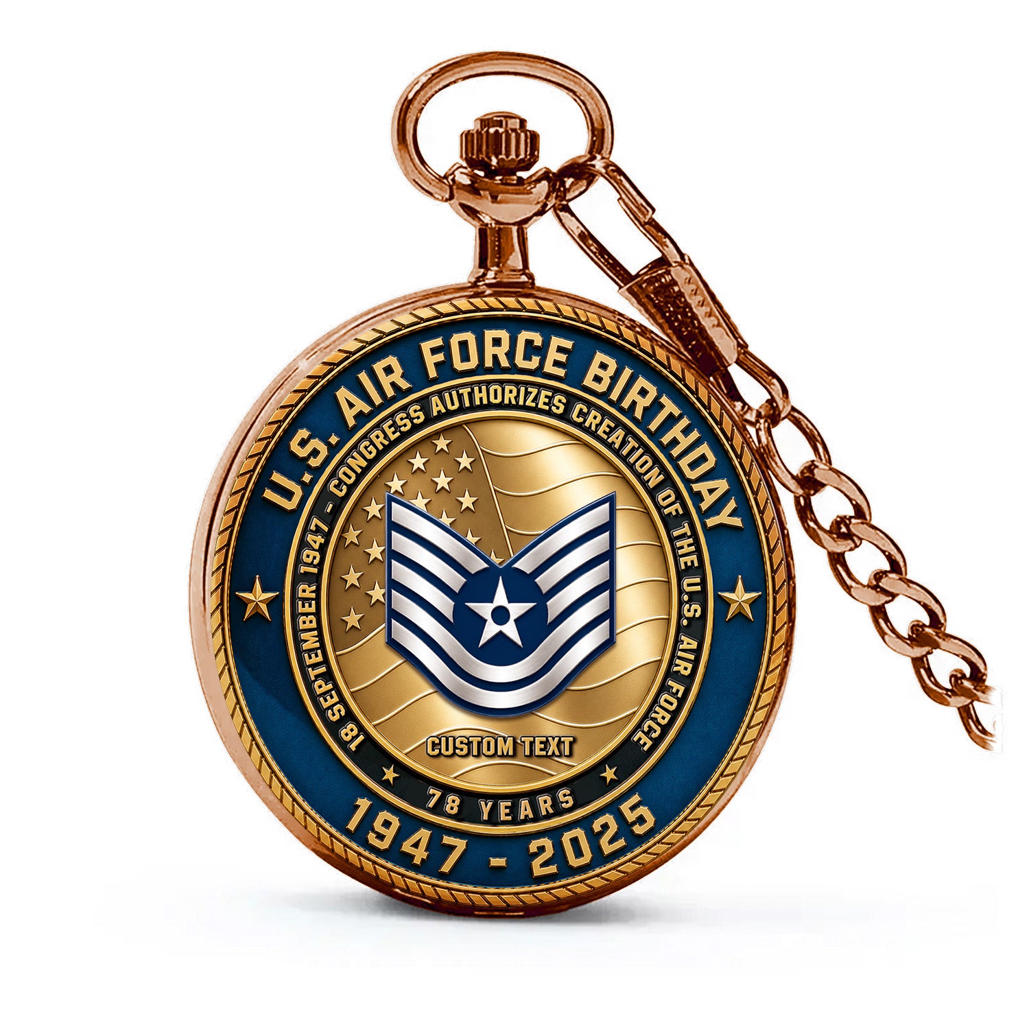 Personalized Air Force Pocket Watch 250th Anniversary Gift