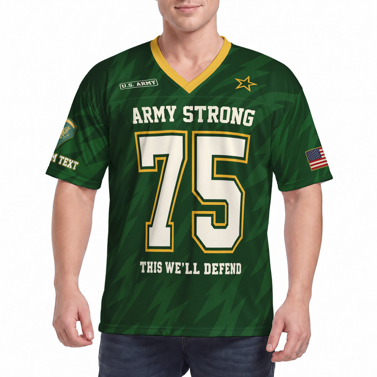 Personalized U.S. Army Sports Jersey Custom Rank Name and Jersey Number Military Shirt
