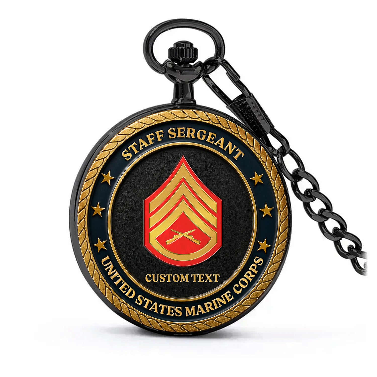 Personalized USMC Pocket Watch Military Keepsake Gift