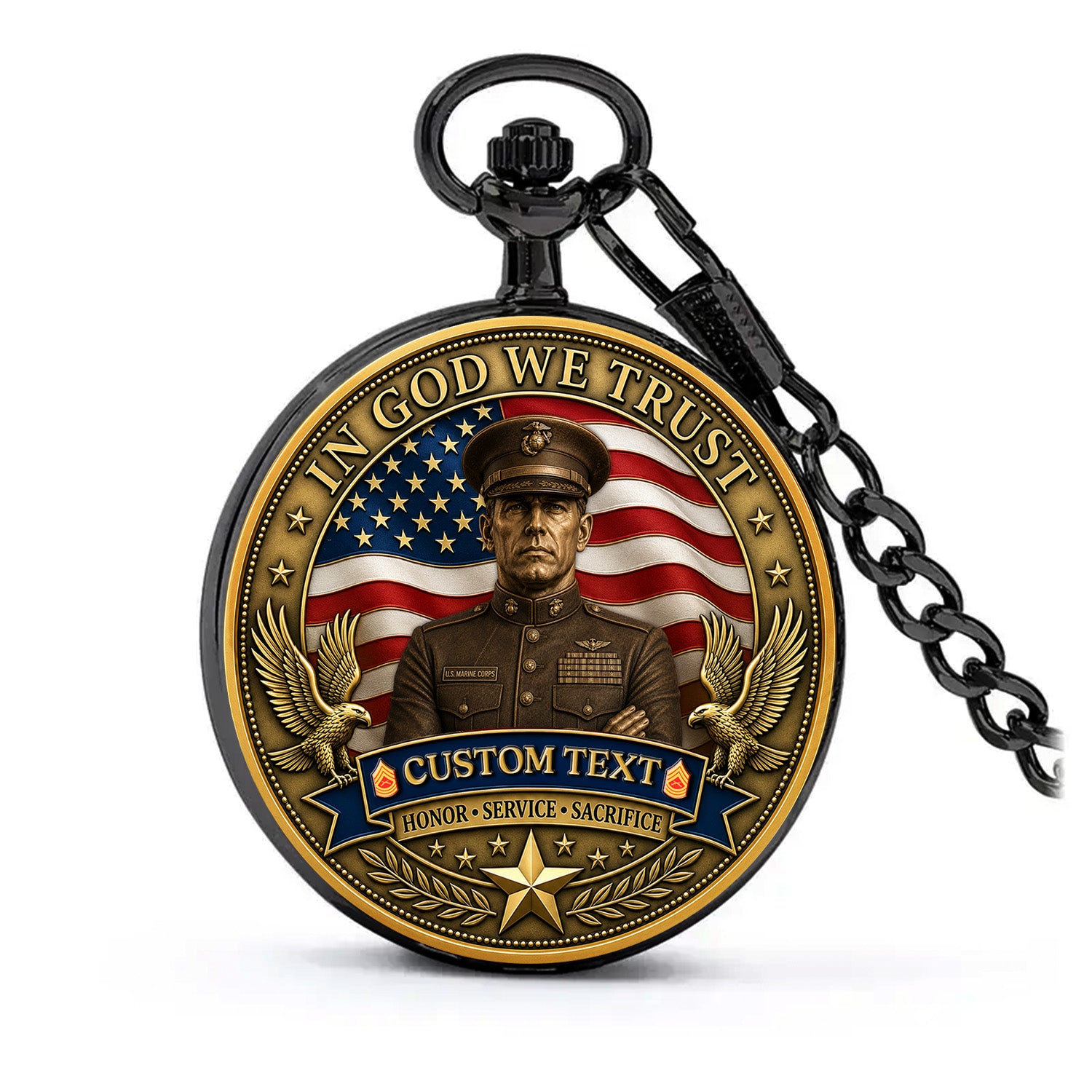 Marine Veteran Gift Custom Pocket Watch 250 Years
