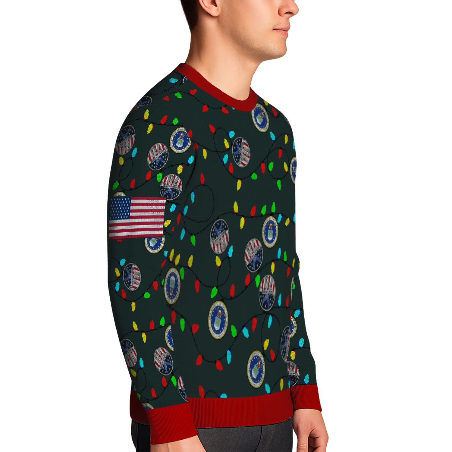 Custom Ranks US Air Force Ugly Christmas Sweater for Women Men KRUST07