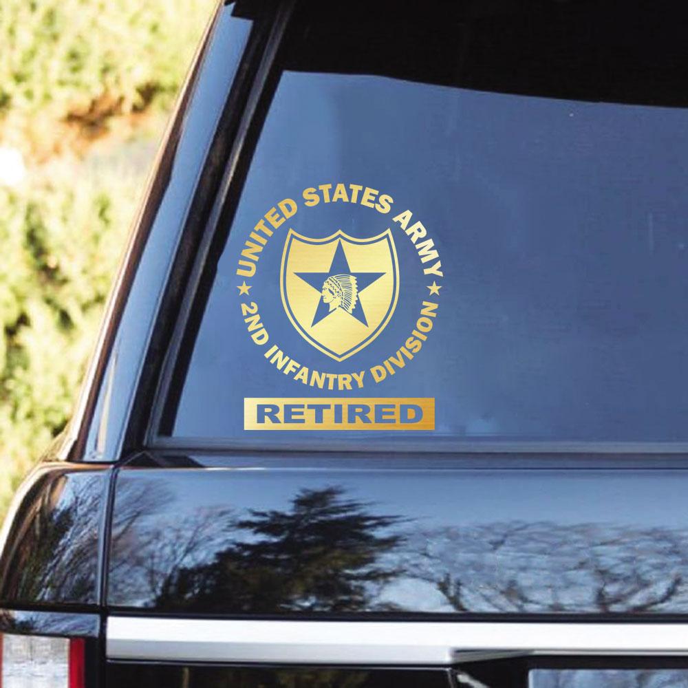 US Army 2nd Infantry Division Clear Stickers-Decal-Army-CSIB-Veterans Nation