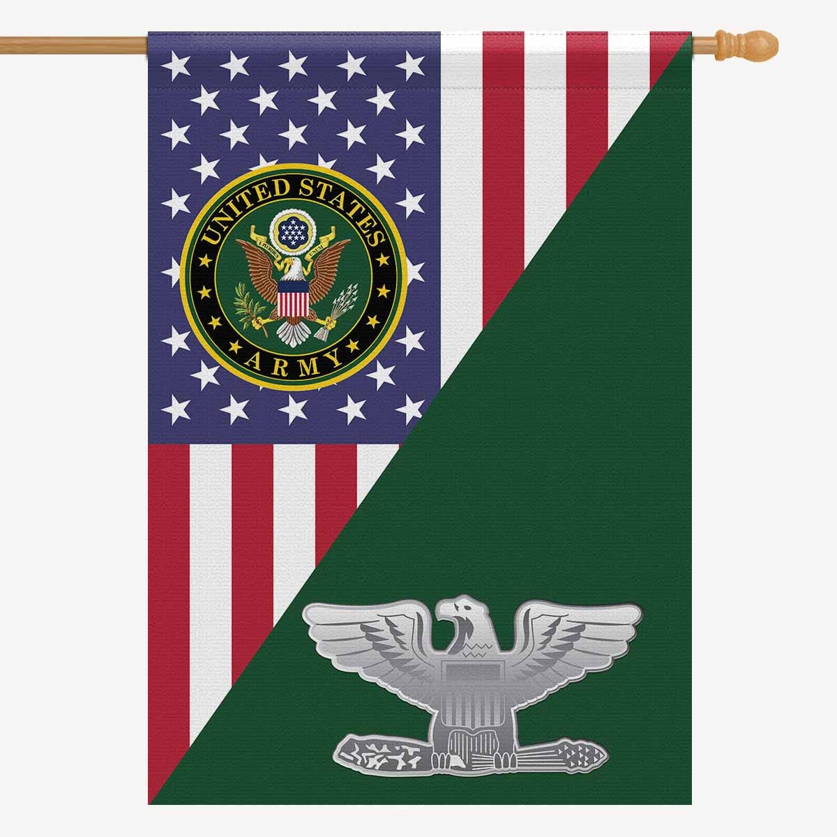 US Army O-6 Colonel O6 COL House Flag 28 Inch x 40 Inch 2-Side Printing-HouseFlag-Army-Ranks-Veterans Nation