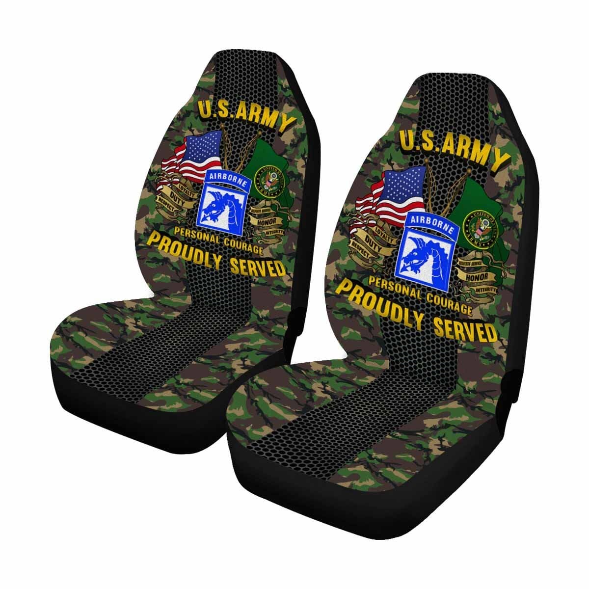 US Army 18th XVIII Airborne Car Seat Covers (Set of 2)-SeatCovers-Army-CSIB-Veterans Nation