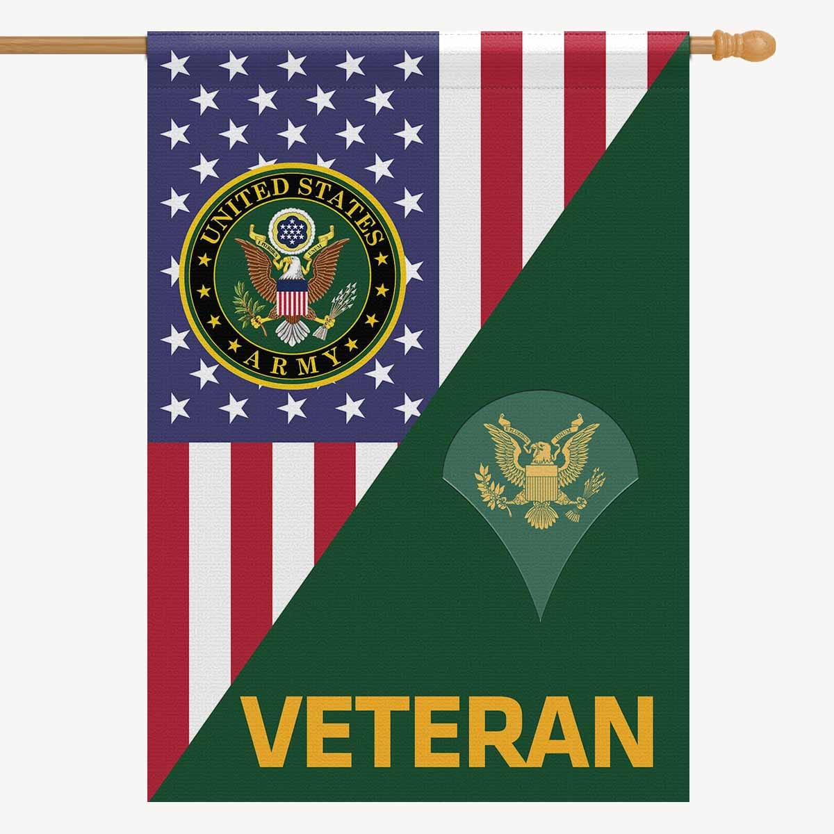US Army E-4 SPC E4 SP4 Specialist 4 Specialist 3rd Class Veteran House Flag 28 Inch x 40 Inch 2-Side Printing-HouseFlag-Army-Ranks-Veterans Nation