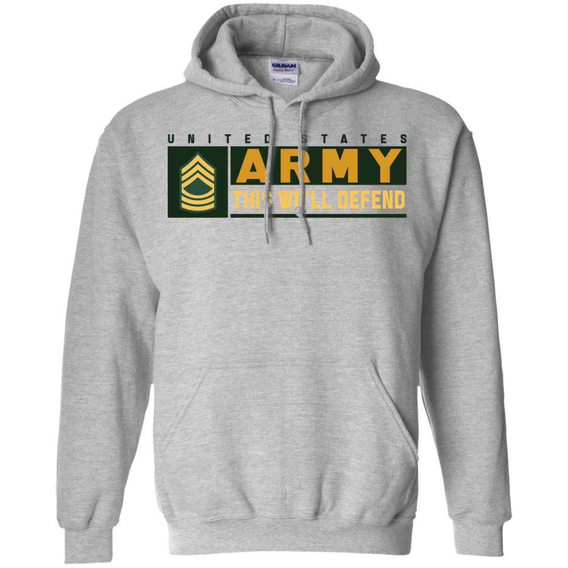 US Army E-8 MSG This We Will Defend T-Shirt On Front For Men-TShirt-Army-Veterans Nation