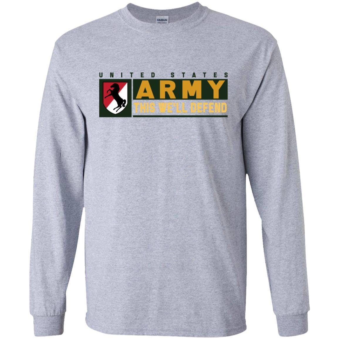 US Army 11TH ARMORED CAVALRY REGIMENT- This We'll Defend T-Shirt On Front For Men-TShirt-Army-Veterans Nation