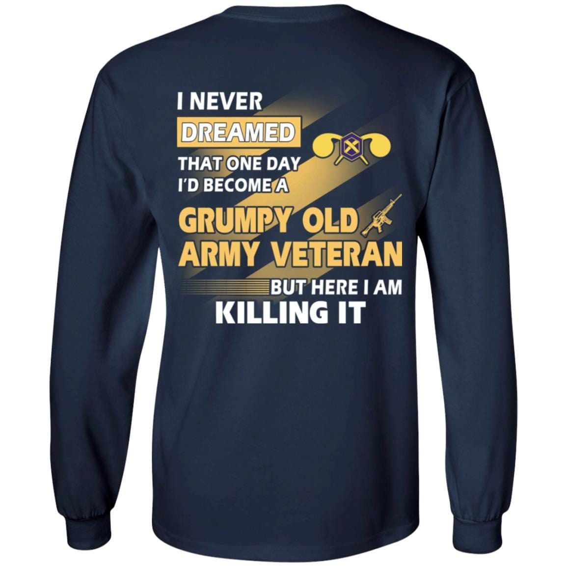 US Army T-Shirt "Chemical Corps Grumpy Old Veteran" On Back-TShirt-Army-Veterans Nation