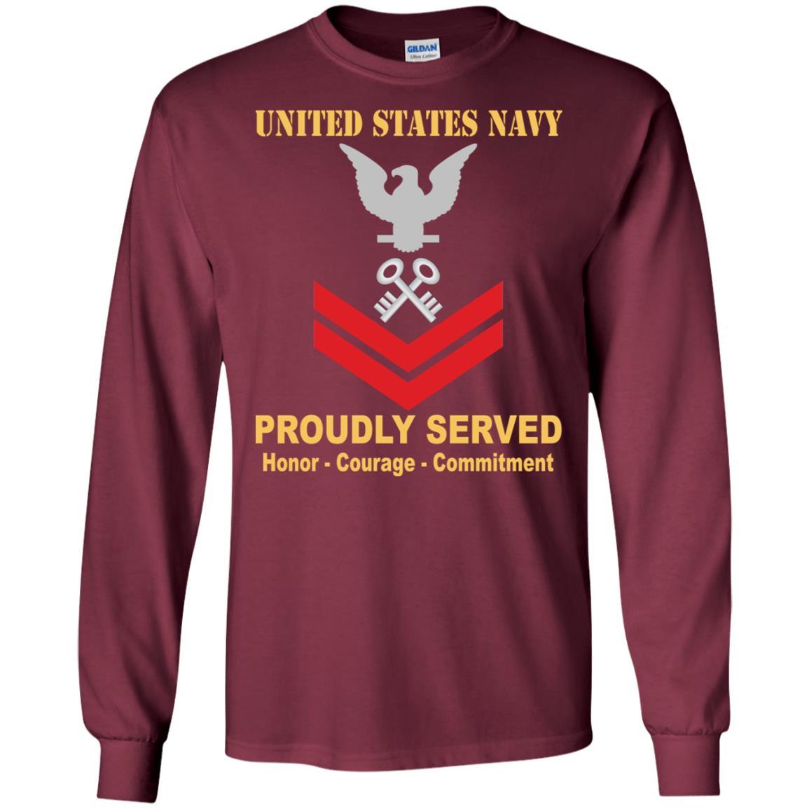 U.S Navy Logistics specialist Navy LS E-5 Rating Badges Proudly Served T-Shirt For Men On Front-TShirt-Navy-Veterans Nation