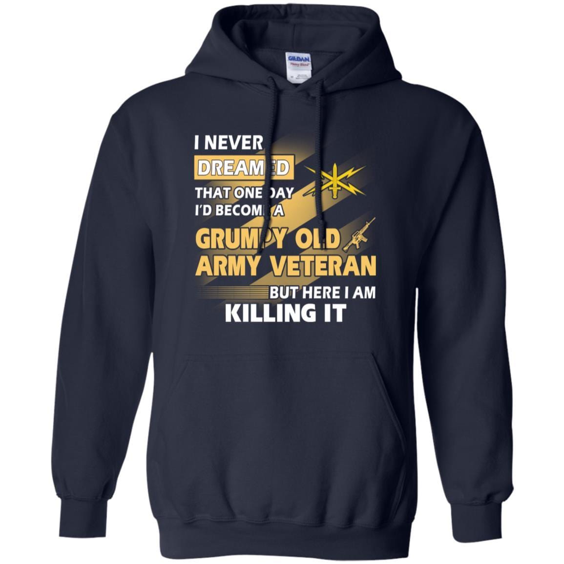 US Army T-Shirt "Cyber Corps Grumpy Old Veteran" On Front-TShirt-Army-Veterans Nation