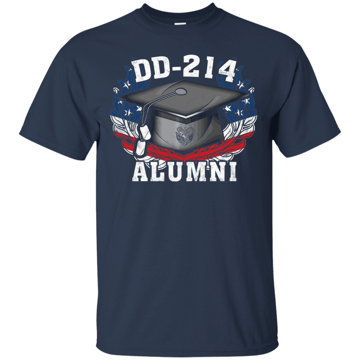 Military T-Shirt "DD 214 Alumni Veteran" Front-TShirt-General-Veterans Nation