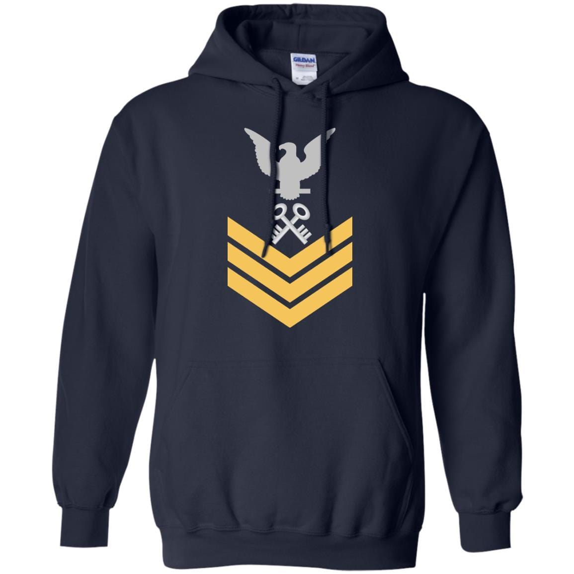 Military T-Shirt "Navy Storekeeper Navy SK E-6 Rating Badges On" Front For Men-TShirt-General-Veterans Nation