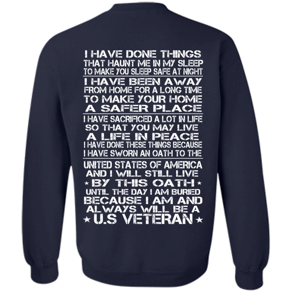 Always US Vet Crewneck Pullover Sweatshirt 8 oz.-Sweatshirts-Veterans Nation