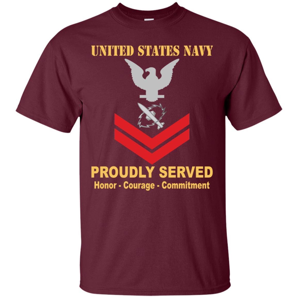 Navy Missile Technician Navy MT E-5 Rating Badges Proudly Served T-Shirt For Men On Front-TShirt-Navy-Veterans Nation