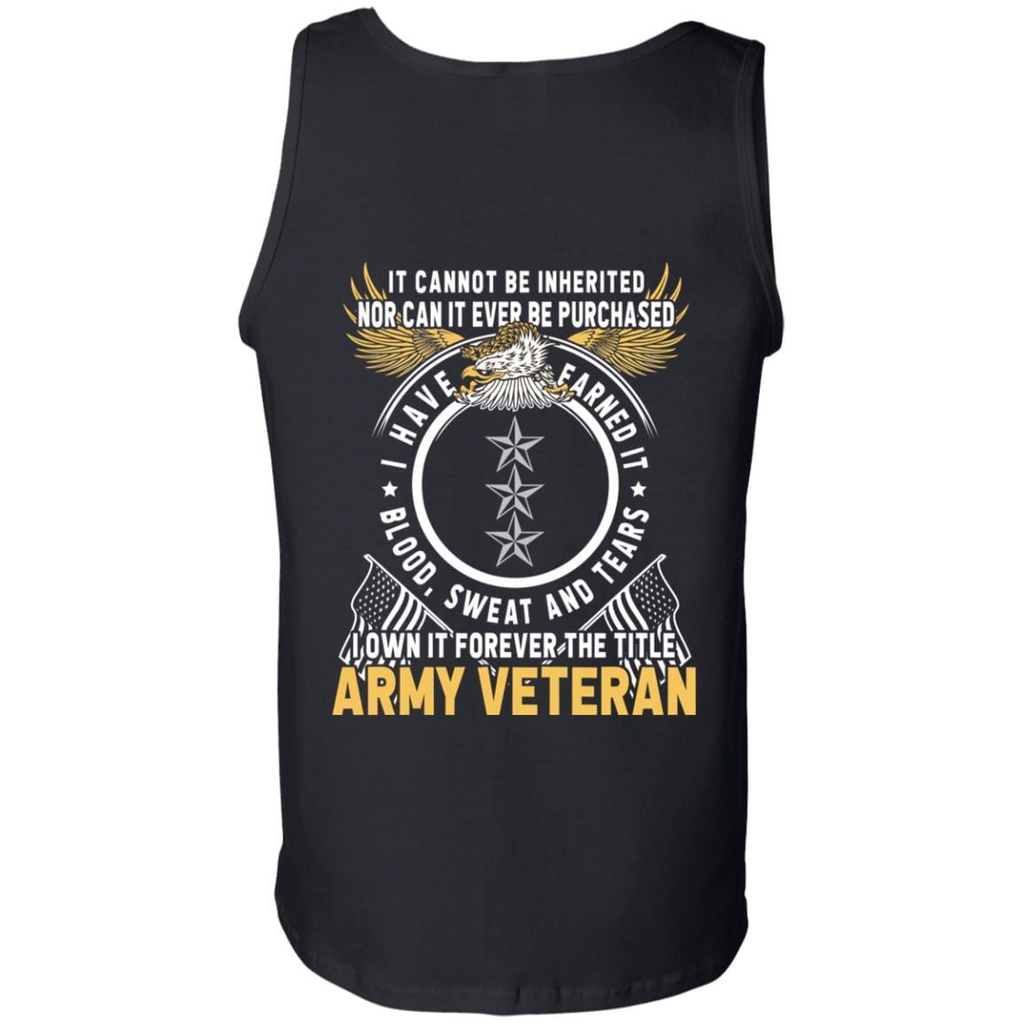 US Army O-9 Lieutenant General O9 LTG General Officer Ranks T-Shirt For Men On Back-TShirt-Army-Veterans Nation