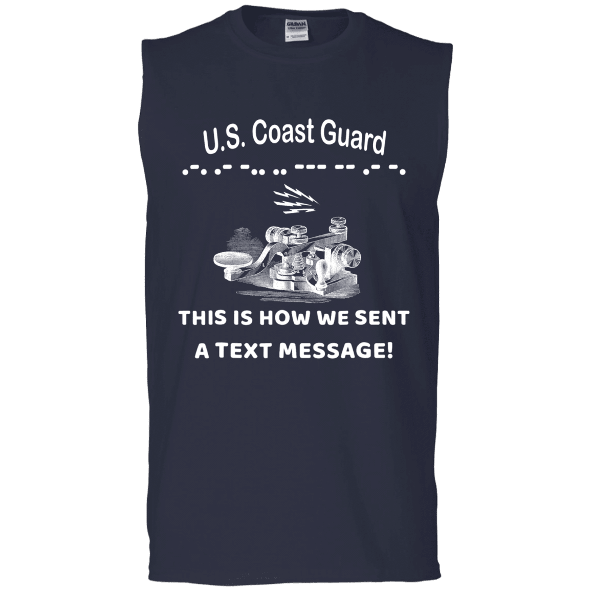US Coast Guard This is How We Sent a Text Message Men Front T Shirts-TShirt-USCG-Veterans Nation