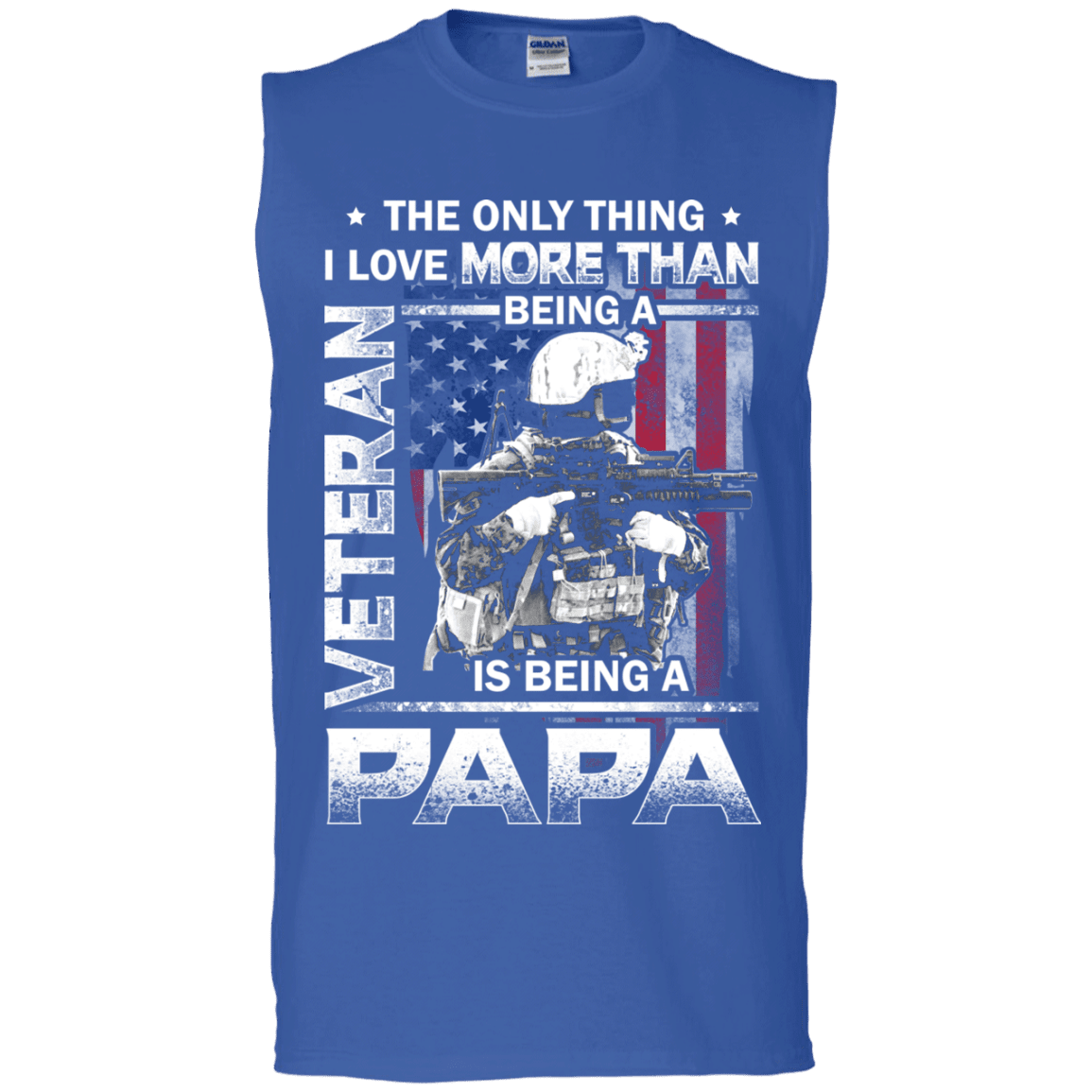 Military T-Shirt "I love Being A Papa Veteran Men" Front-TShirt-General-Veterans Nation