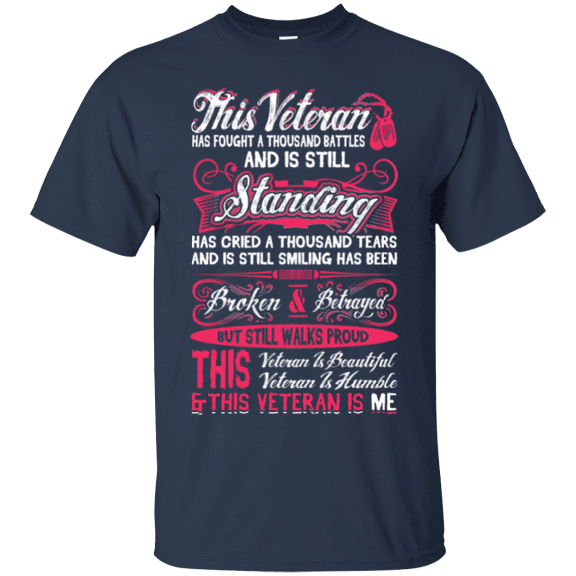 Military T-Shirt "This Veteran is Beautiful and Humble Women" Front-TShirt-General-Veterans Nation
