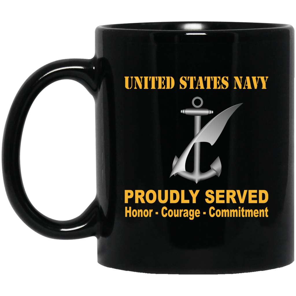 Navy Counselor Navy NC Proudly Served Black Mug 11 oz - 15 oz-Mug-Navy-Rate-Veterans Nation