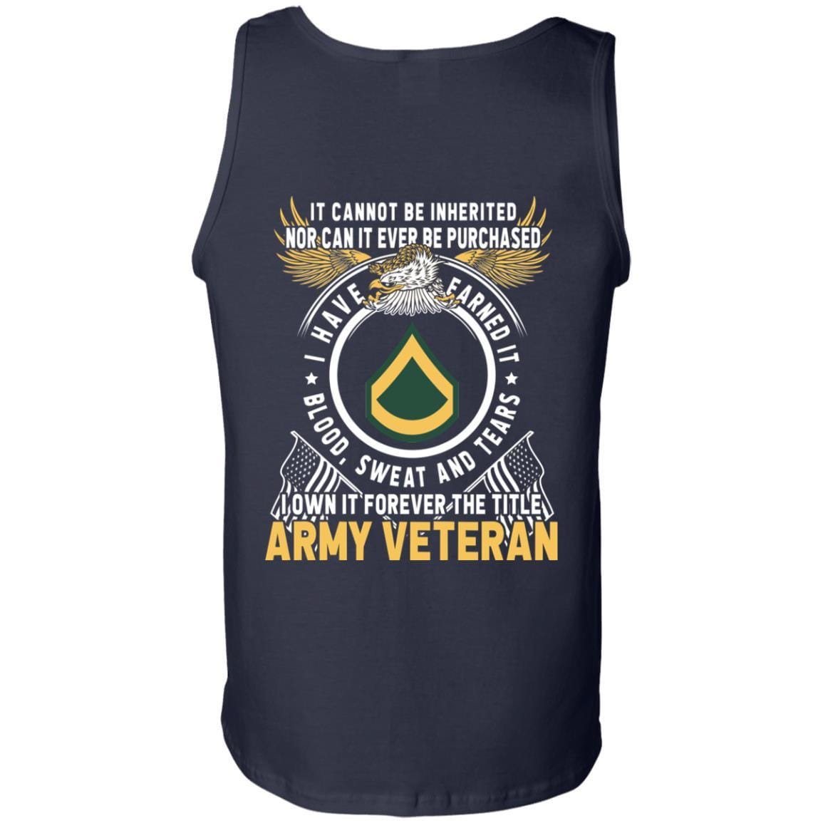 Army E-3 PFC E3 Private First Class Ranks T-Shirt For Men On Back-TShirt-Army-Veterans Nation