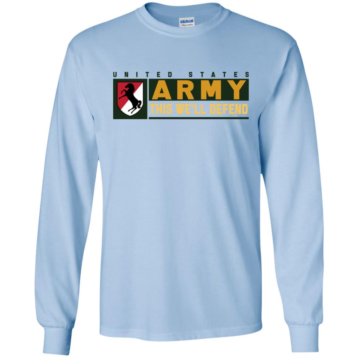 US Army 11TH ARMORED CAVALRY REGIMENT- This We'll Defend T-Shirt On Front For Men-TShirt-Army-Veterans Nation