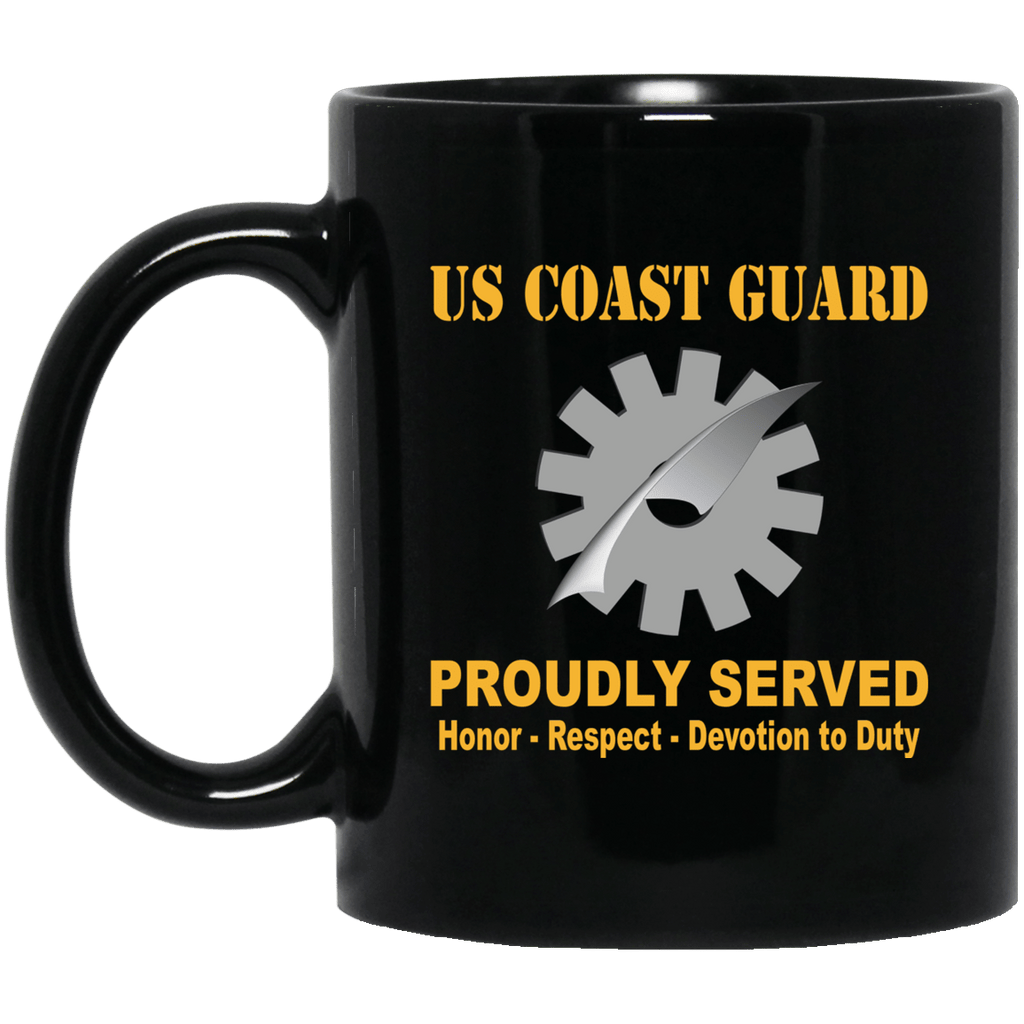 US Coast Guard Data Processing Technician DP Logo Proudly Served Black Mug 11 oz - 15 oz-Mug-USCG-Rate-Veterans Nation