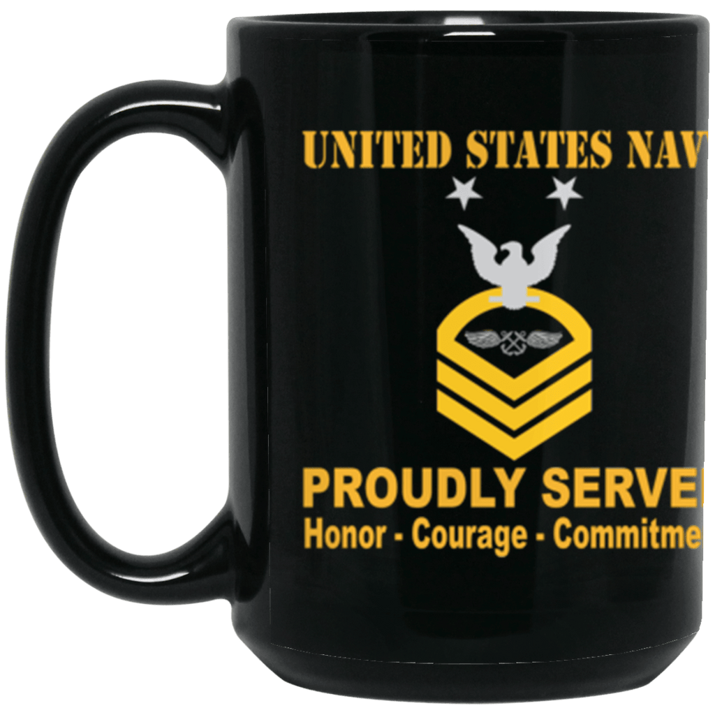 US Navy AB E-9 15 oz. Black Mug-Drinkware-Veterans Nation