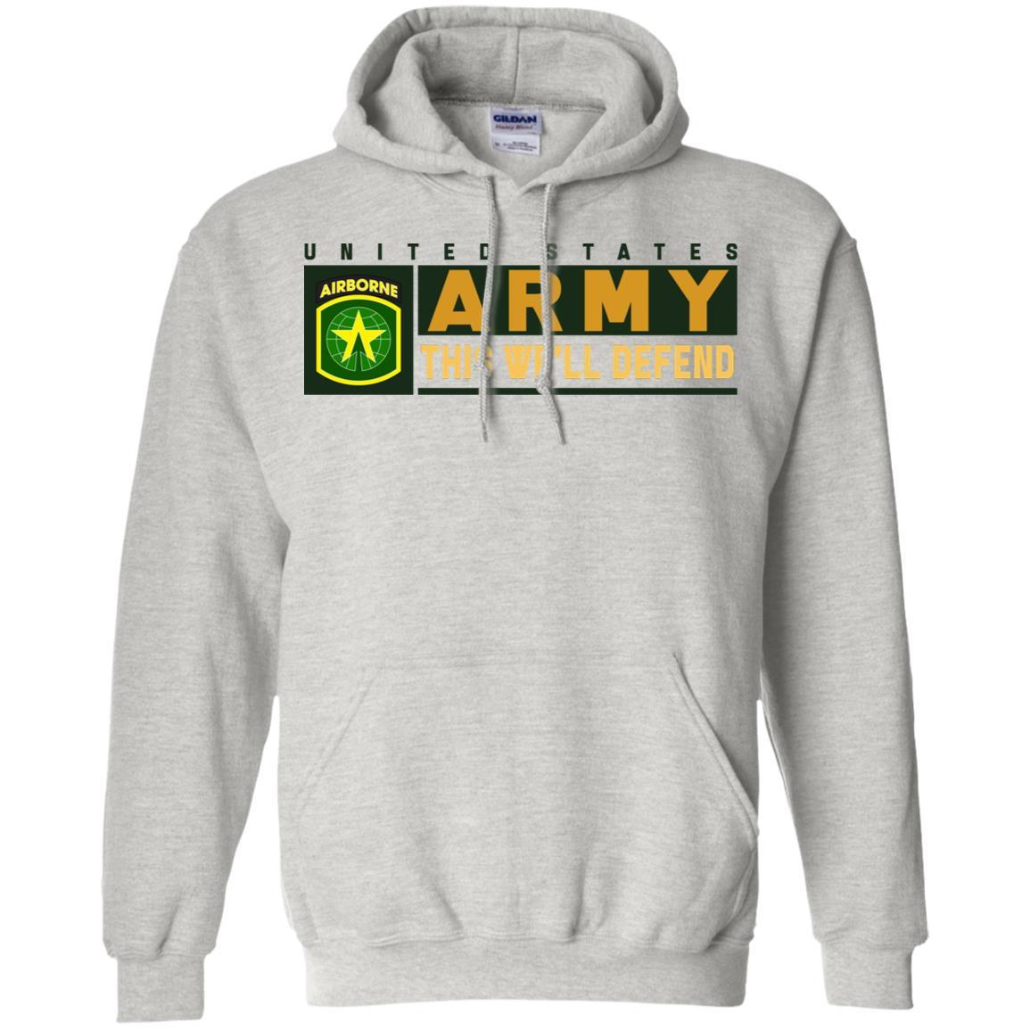 US Army 16TH MILITARY POLICE BRIGADE WITH AIRBORNE TAB- This We'll Defend T-Shirt On Front For Men-TShirt-Army-Veterans Nation
