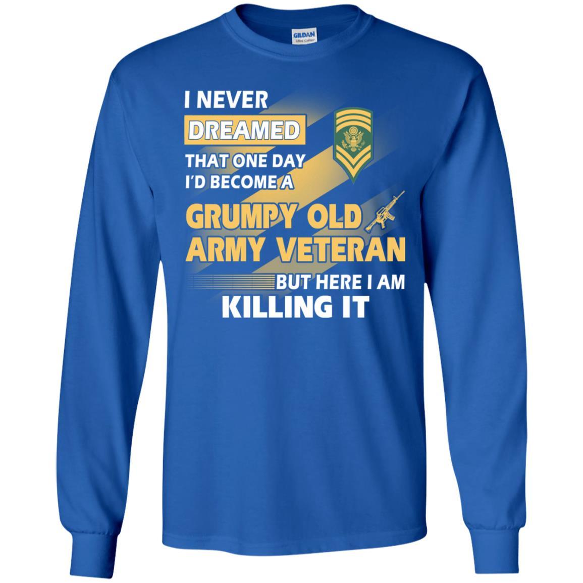 US Army T-Shirt "Grumpy Old Veteran" E-9 SPC(SP9) On Front-TShirt-Army-Veterans Nation