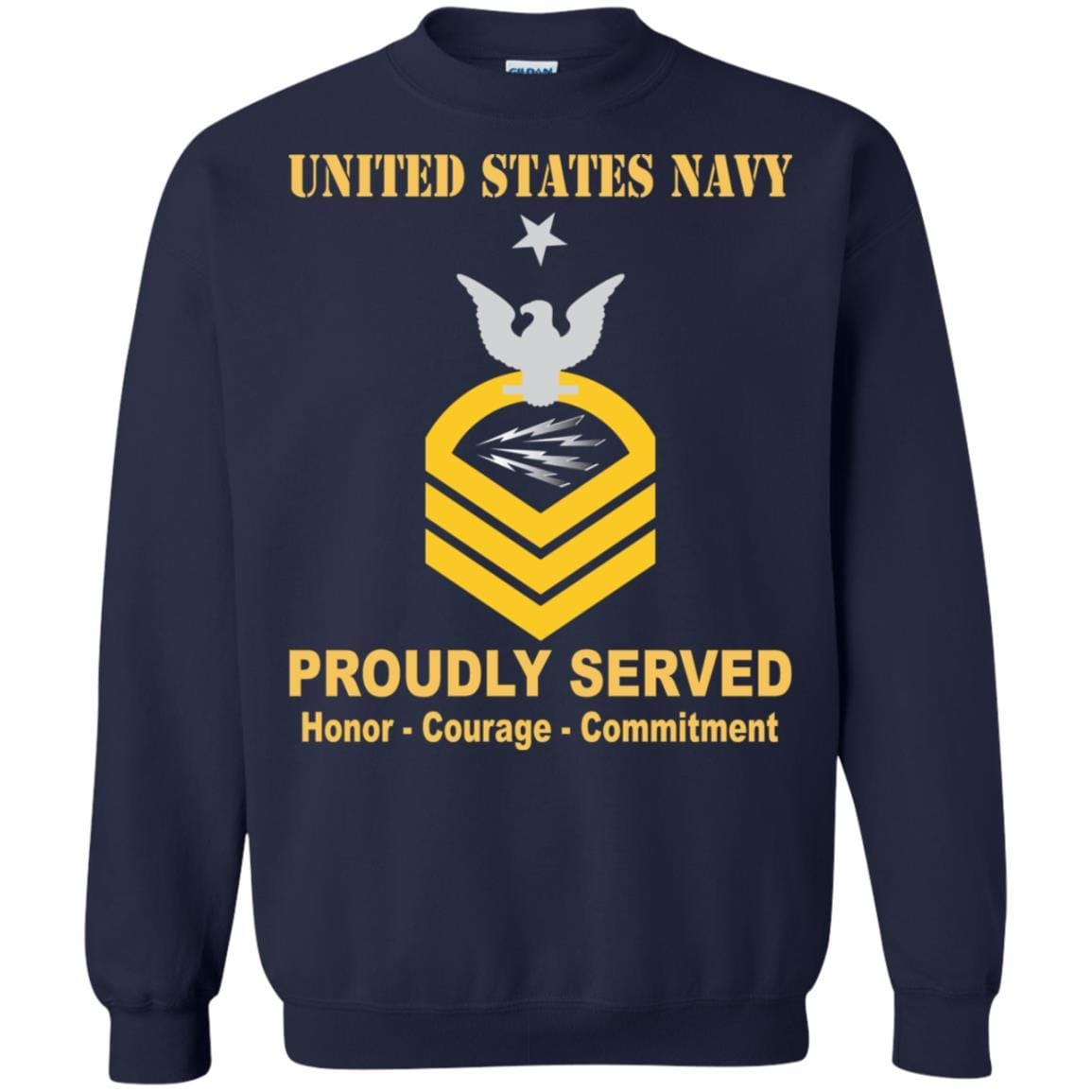 U.S Navy Radioman Navy RM E-8 Rating Badges Proudly Served T-Shirt For Men On Front-TShirt-Navy-Veterans Nation