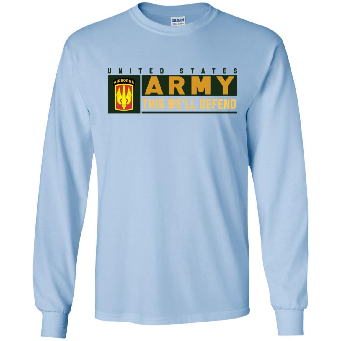 US Army 18TH FIELD ARTILLERY WITH AIRBORNE TAB- This We'll Defend T-Shirt On Front For Men-TShirt-Army-Veterans Nation