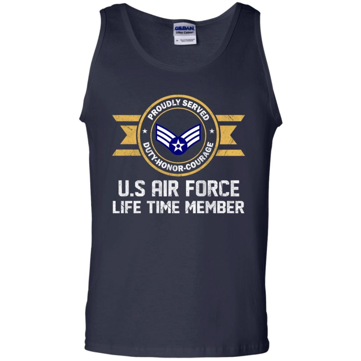 Life time member-US Air Force E-4 Senior Airman SrA E4 Enlisted Airman Ranks AF Rank Men T Shirt On Front-TShirt-USAF-Veterans Nation