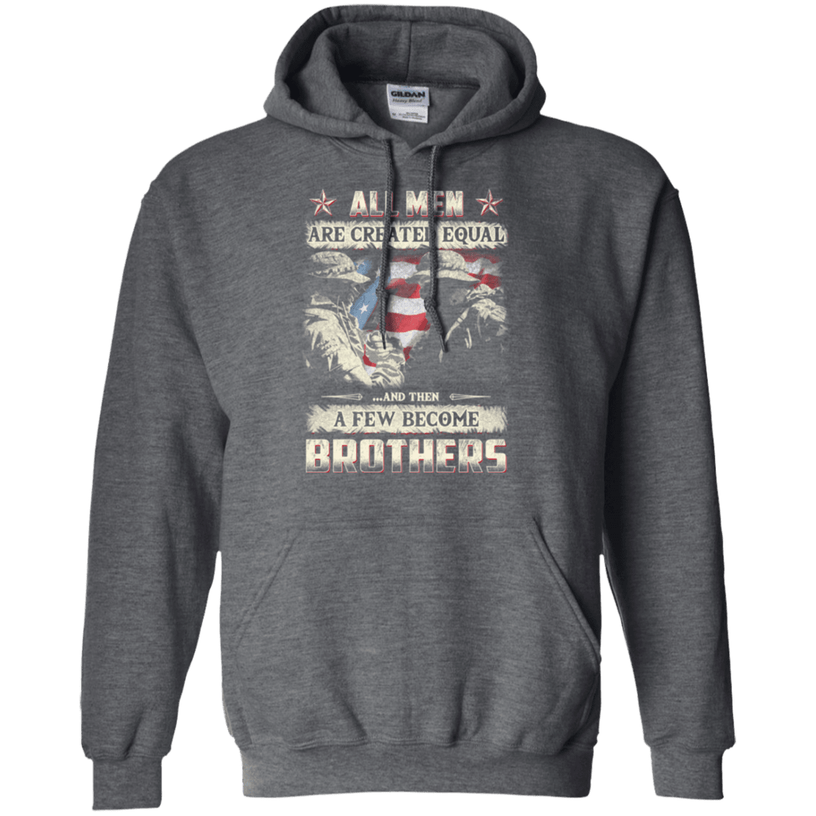 Military T-Shirt "All Men Create Qqual A Few Become Brothers"-TShirt-General-Veterans Nation