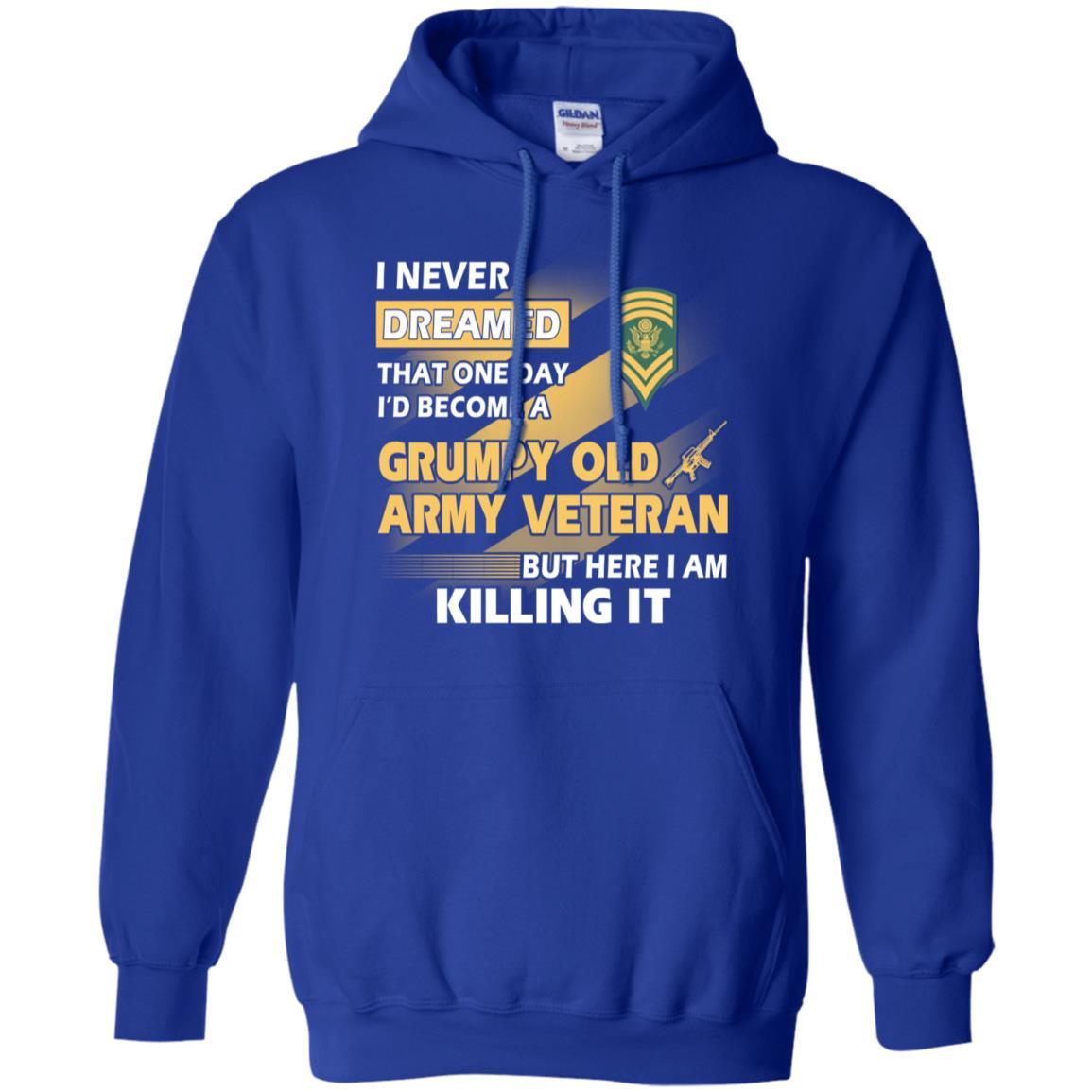 US Army T-Shirt "Grumpy Old Veteran" E-9 SPC(SP9) On Front-TShirt-Army-Veterans Nation